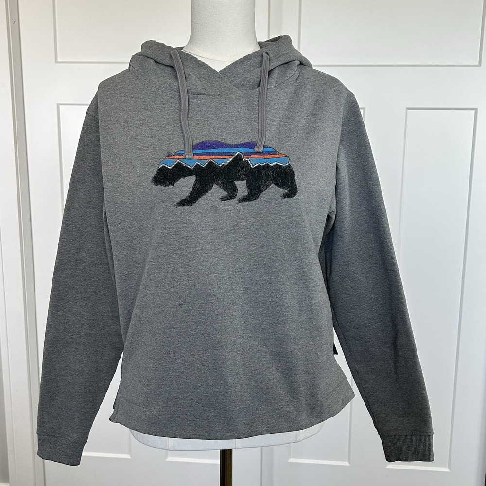 Patagonia Uprisal Hoodie -Women's MED- Shadow Blue Fitz Roy Bear Pullover 39556
